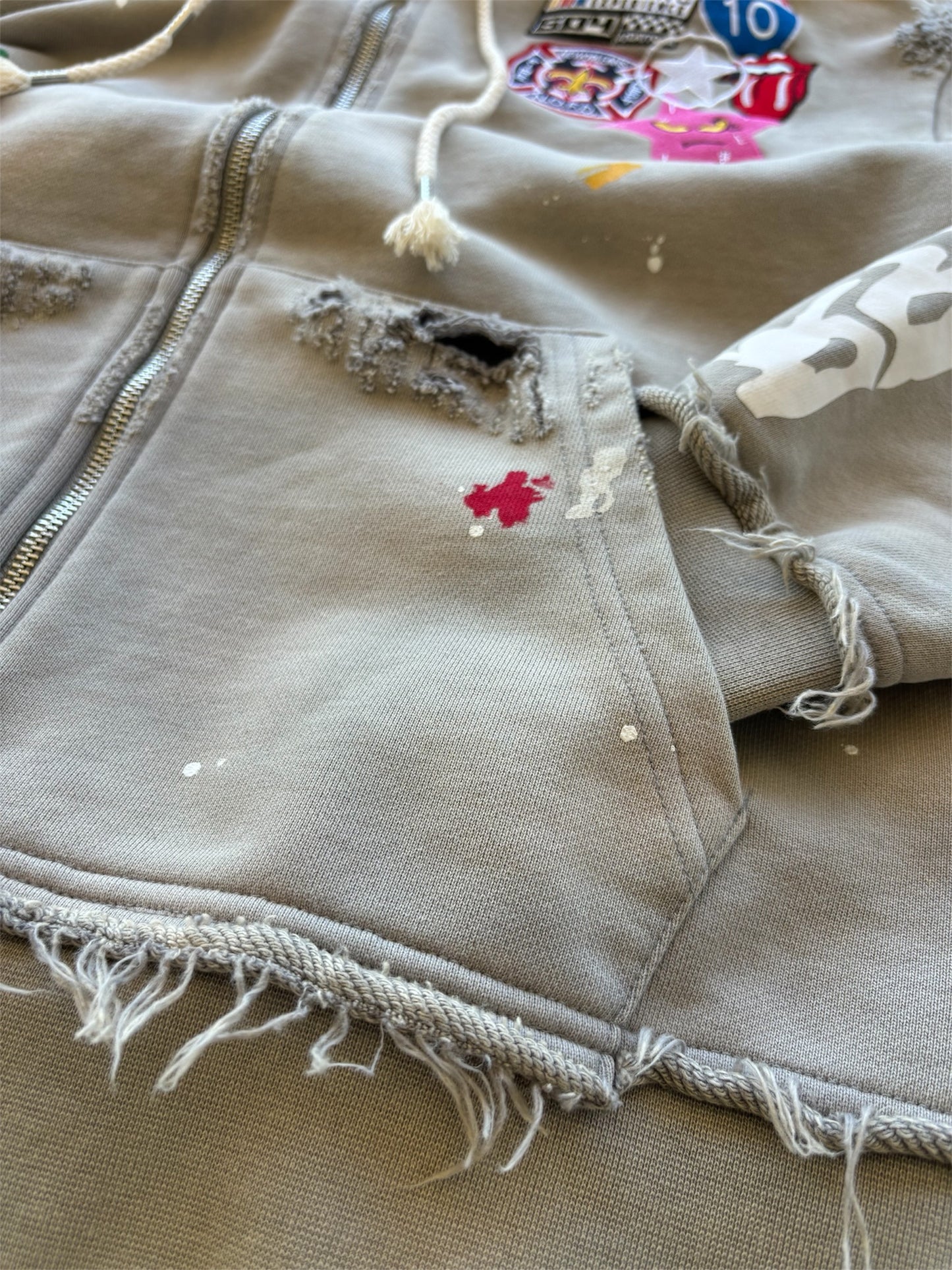 EVIL STAR PATCHWORK HOODIE (GRIS)