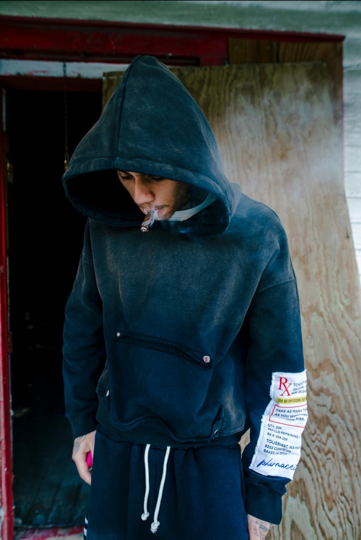 SURGERY #001- RX LABEL HOODIE V2 (BLACK)