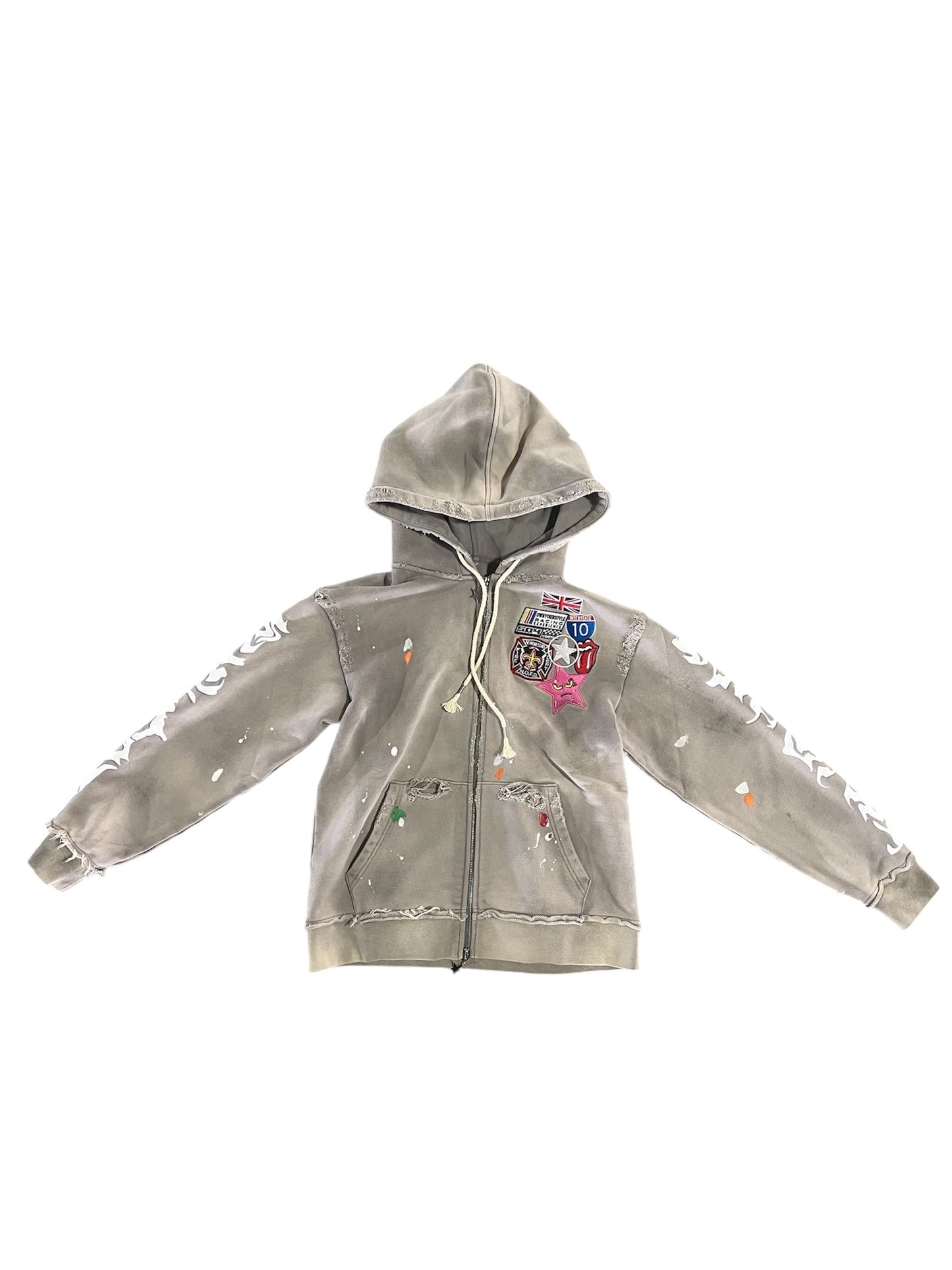 EVIL STAR PATCHWORK HOODIE (GRIS)