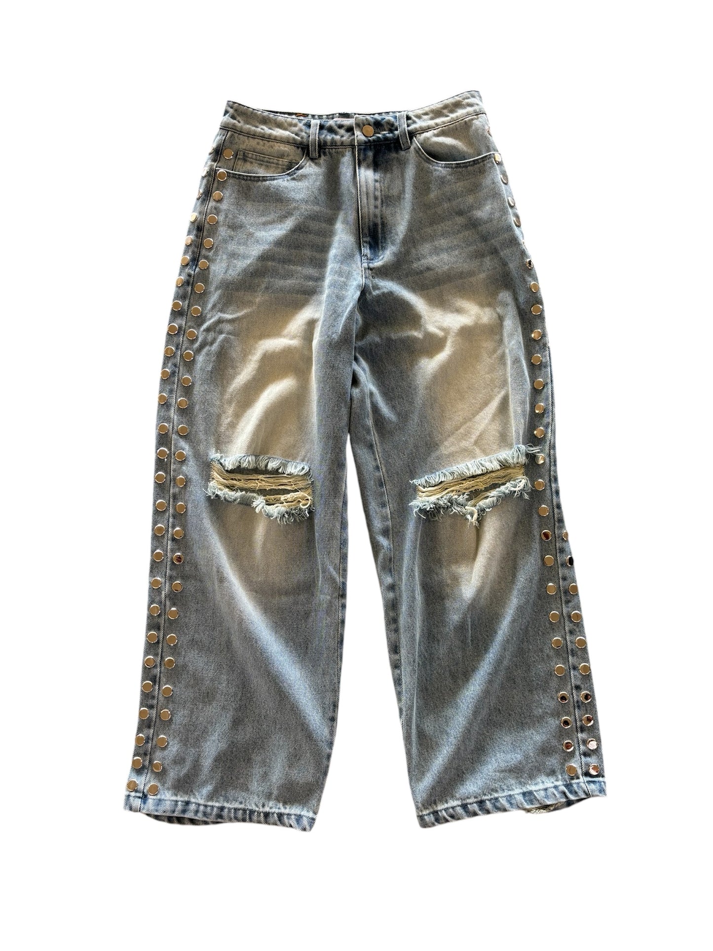 BLUE WASHED BUTTON DENIM