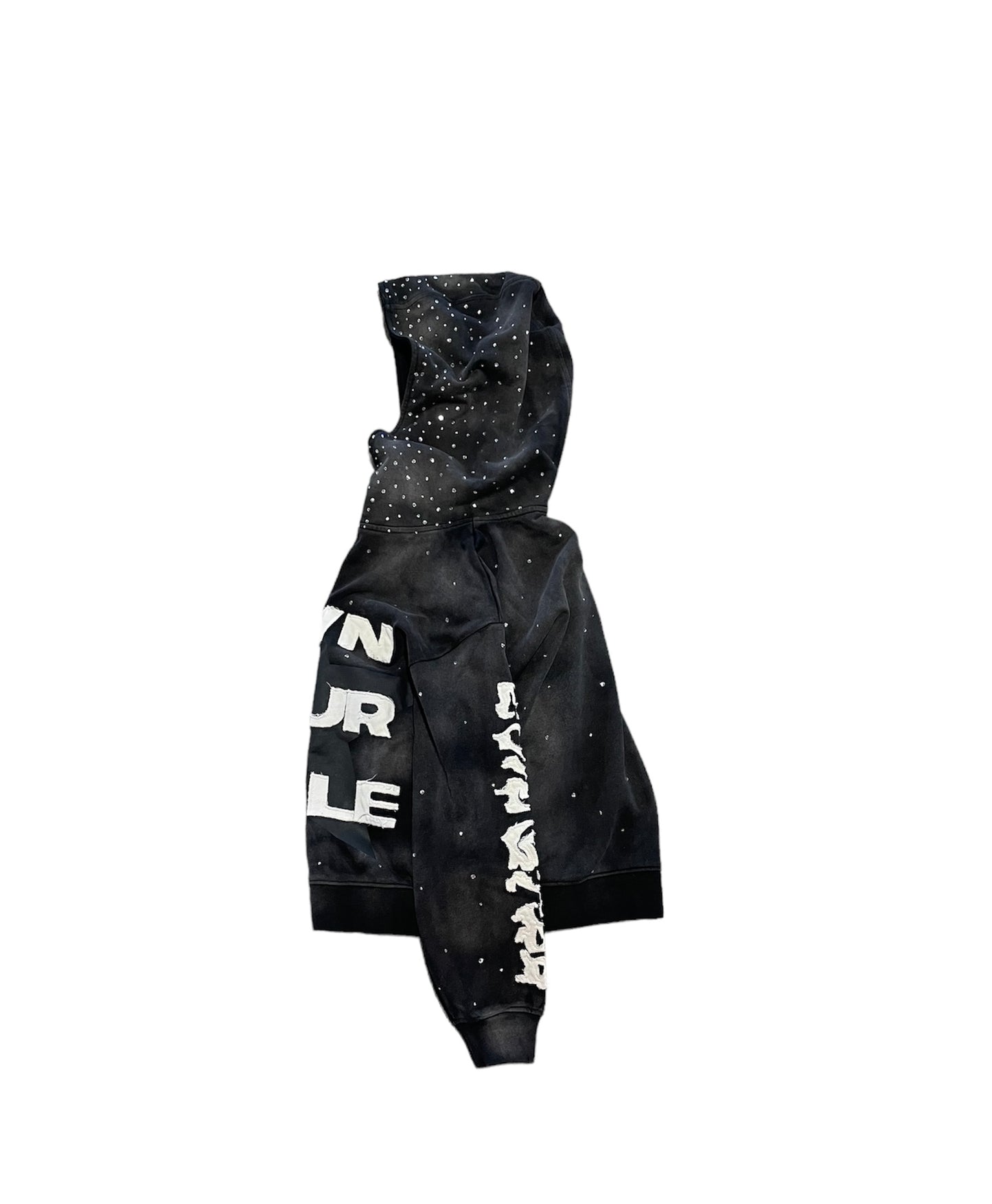 EVIL STAR RHINESTONE HOODIE (NOIR)