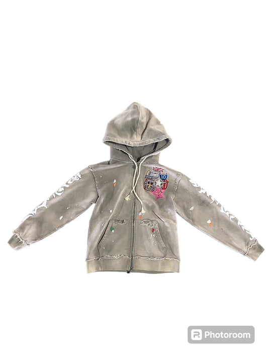 EVIL STAR PATCHWORK HOODIE (GRIS)