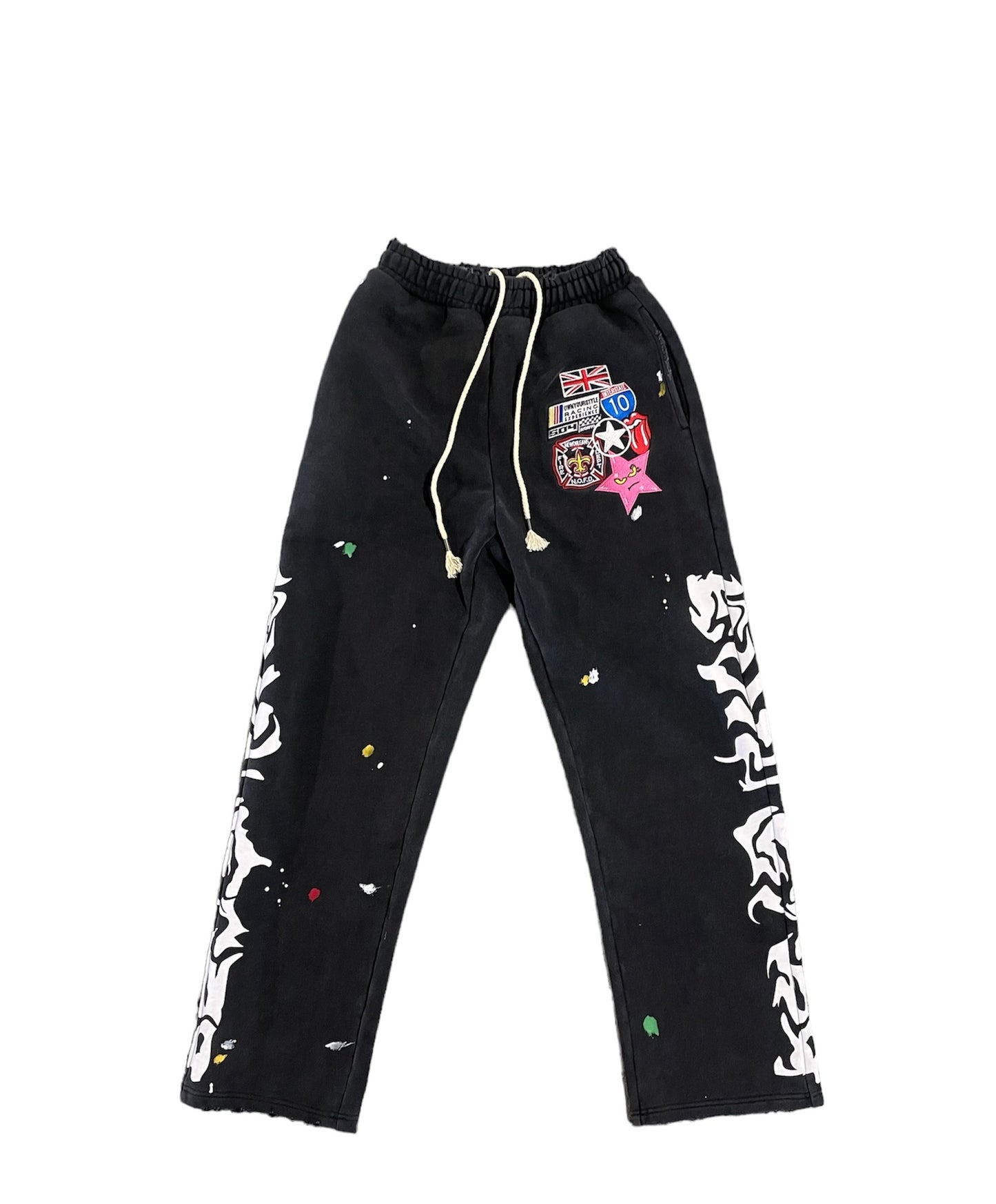 EVIL STAR PATCHWORK PANTS (NOIR)