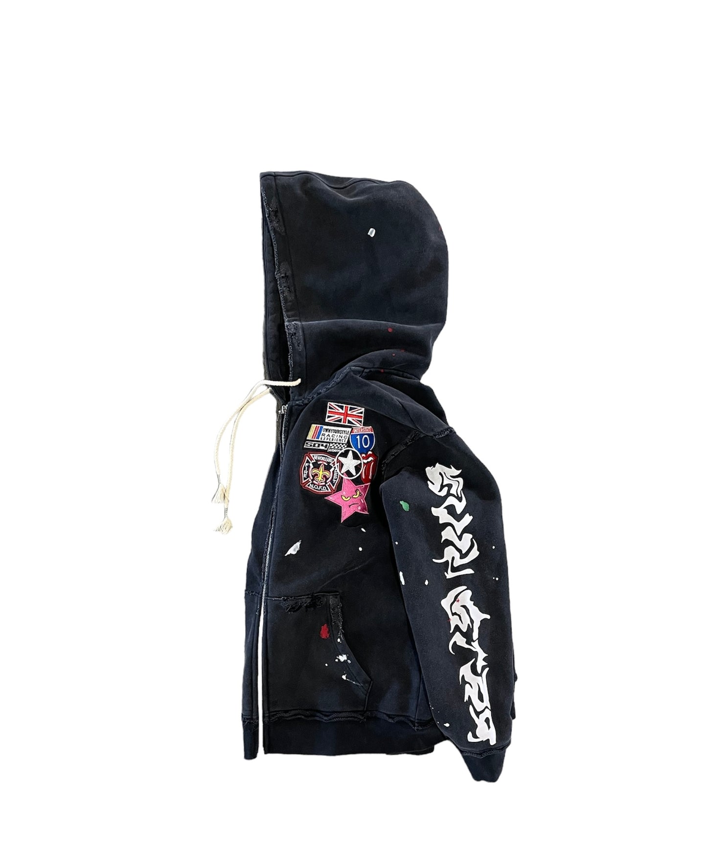 EVIL STAR PATCHWORK HOODIE (NOIR)