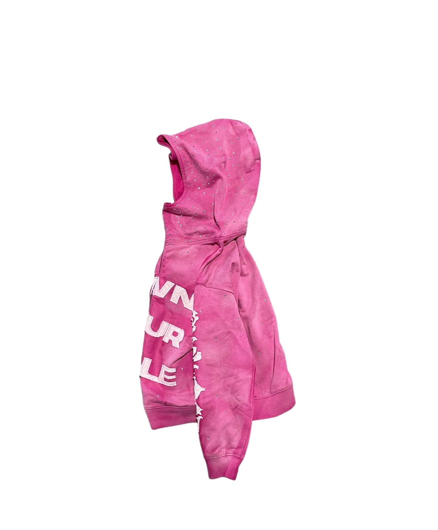 EVIL STAR RHINESTONE HOODIE (ROSE)