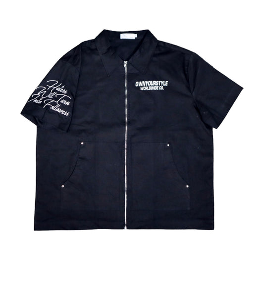 DICKIES SHORT SLEEVE BLACK ZIP-UP 1.0