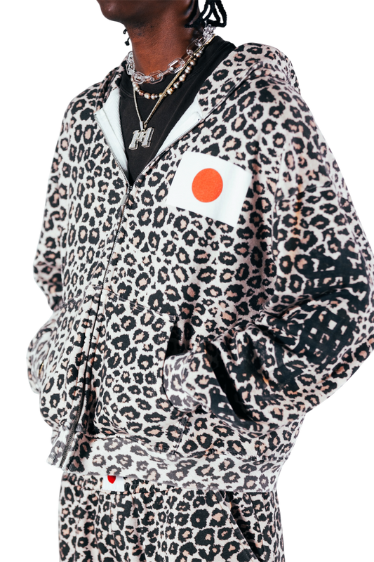 JAPAN LEOPARD PRINT ZIP UP