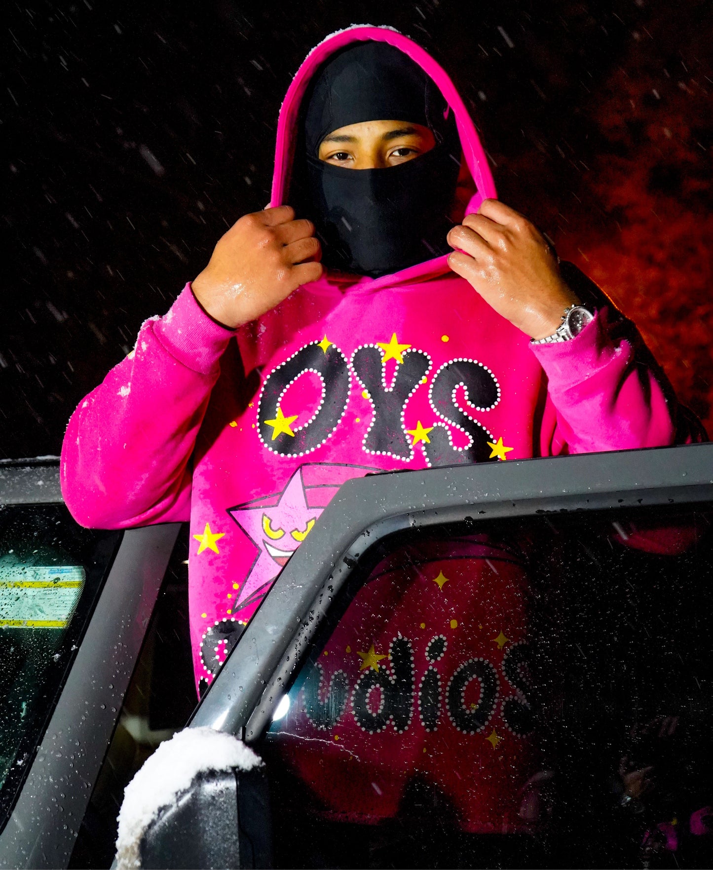 EVIL STAR PINK HOODIE